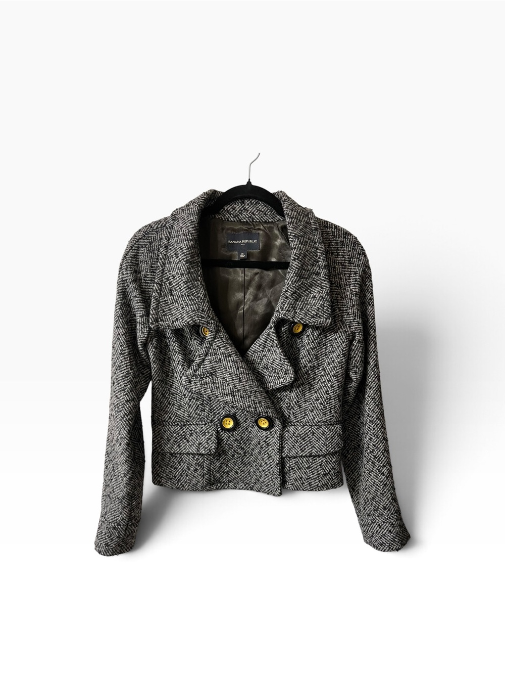 Banana Republic- Tweed Cropped Herringbone Tweed Blazer, size XS